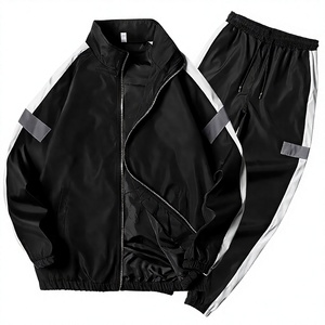 Ensemble de survêtement décontracté pour homme, manches longues, tenue de sport, ensemble 2 pièces, jogging, 100% coton, respirant, entièrement personnalisable - Product Image 1