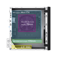 Boîtier d'ordinateur horizontal en plastique ultra-mini ITX SOHOO de 4 litres avec support SSD, ports USB 2.0/3.0, couvercle métallique, compatibilité VGA
