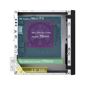 SOHOO - Mini <span class=keywords><strong>PC</strong></span> de Escritorio Ultra Mini ITX de 4 Litros, Portátil, para Oficina, OEM/ODM de Fábrica, Compatible con Tarjeta VGA, Mini ITX, Estación de Trabajo, Carcasa de <span class=keywords><strong>PC</strong></span> - Product Image 6