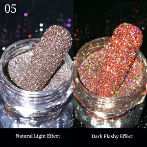 มาใหม่100สีดิสโก้สะท้อนแสง Glitter ผงอะคริลิ3in1เป็นกลุ่มเล็บผง