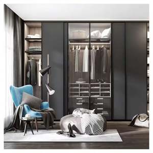 Armario Moderno con Puertas y Estantes de Vidrio, Diseño de Última Generación, Armario de Exhibición de Ropa de Lujo Personalizado - Product Image 5