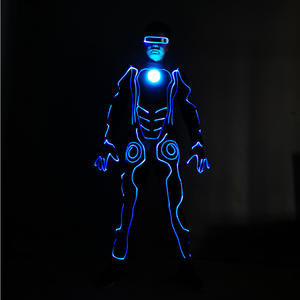 Disfraz <span class=keywords><strong>de</strong></span> Robot Luminoso LED para Decoración <span class=keywords><strong>de</strong></span> Fiestas, Accesorio para Actuaciones <span class=keywords><strong>de</strong></span> Baile, Tops y Camisetas Brillantes, Poliéster/Rayón, Unisex, Adulto - Product Image 3