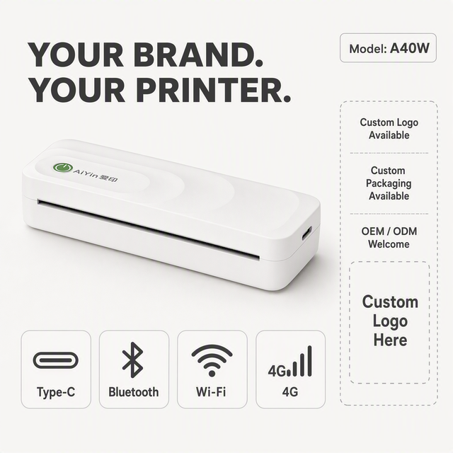 56-216mm Wide A4 Thermal Printer with Roll Paper Support, Lightweight Portable Printer for Multi Scenario Use