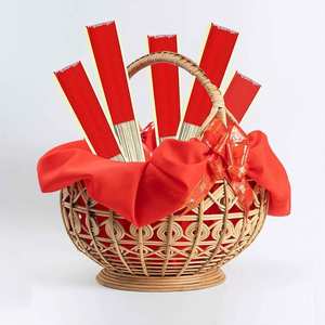 Abanicos de Mano de Seda, Abanicos Plegables Chinos de Bambú, Abanicos Orientales con Bolsas para el Año Nuevo Lunar Chino - Product Image 4