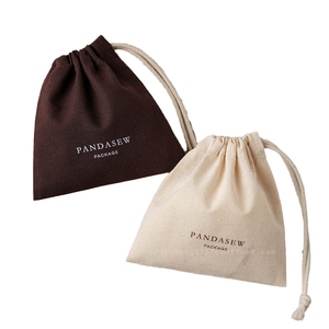 Custom Logo Eco-Friendly Double Drawstring Bag Small Organic Cotton Canvas for Sustainable Candle Gift <b>Packaging</b> Reusable - Product Image 1