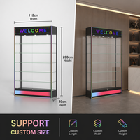Vitrine LED en verre ultra-transparent, directement de l'usine, avec cadre en aluminium épaissi et bande lumineuse arc-en-ciel, MOQ 10
