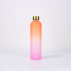 Bouteille d'eau en plastique givrée colorée à dégradé de couleurs pour le sport et la gym, idéale pour l'extérieur - Product Image 4