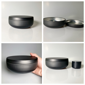 Hot Matte Màu Đen Kẹo Sô Cô La Cookie Lưu Trữ Jar Lớn 16 Oz Nến Tin - Product Image 4