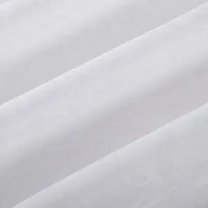 Отель белый отбеленный жаккардовый дизайн 100 тканая хлопчатобумажная ткань для кровати