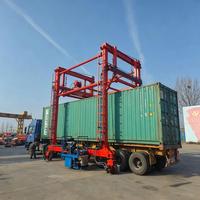 Chariot transpalette à pneus en caoutchouc pour conteneurs de 40 tonnes, moteur diesel, à vendre, grue de manutention pour conteneurs