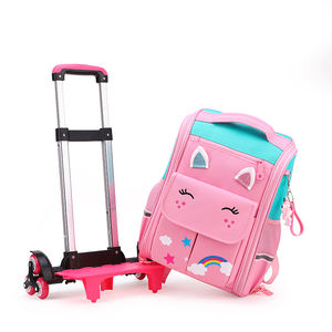 Jolis Sacs d'École Licorne à <span class=keywords><strong>Roulettes</strong></span> pour Enfants avec 6 Roues, <span class=keywords><strong>Cartable</strong></span> Primaire Amovible à Dessins Animés pour Filles et Garçons - Product Image 2