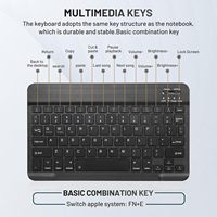 Set Keyboard Mouse Nirkabel Mini Tipis Isi Ulang USB BT Putih Tahan Air 1200 DPI untuk Tablet Ponsel Laptop
