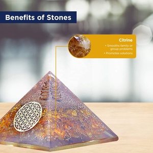 Pirámide de Cristal Orgón Amarillo, Escultura de Piedras Preciosas Hecha a Mano para Meditación, Decoración del Hogar, Regalo - Product Image 2