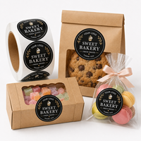 Autocollant d'étanchéité écologique, durable, résistant à la chaleur, à l'huile et à l'eau, adhésif puissant pour boîtes à pâtisserie et desserts