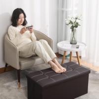 Chengjun Pouf rond en velours grande capacité 76*38*38cm, repose-pieds, table basse, organisateur, décoration intérieure, banc de rangement, tabouret ottoman