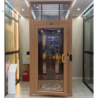 Ascenseur domestique sur mesure SAFELYLIFT, ascenseur moderne pour villa avec entraînement hydraulique, hauteur de levage de 1 m, design panoramique en verre, homologué CE ISO