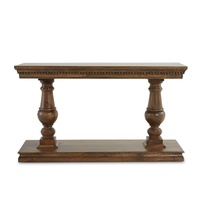 Console de style provincial français en chêne avec piétement en moulure dentelée marron pour entrée, hôtel, salon, vente en gros, OEM, sur mesure