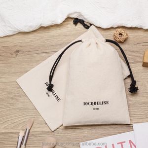 High Quality Recyclable 100% Cotton Canvas Pouch With Custom Logo for Dust <b>Bag</b> Clothing Packaging With Double <b>String</b> - Product Image 3