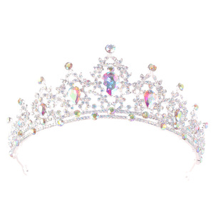 Corona de Tiara de novia de estilo barroco con diamantes de imitación antiguos para mujer - Product Image 4