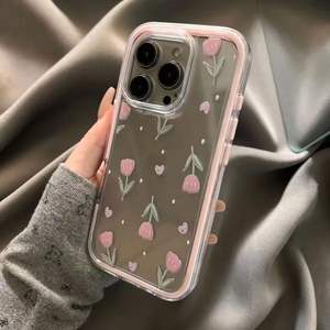 เคสโทรศัพท์ลายดอกทิวลิปสีชมพูอ่อน เหมาะสำหรับ iPhone 17 Pro Max สำหรับ Apple 16  แบบมีสไตล์ ป้องกันได้ดี - Product Image 2