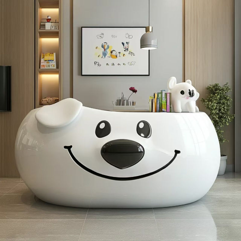 Bureau d'accueil blanc 1