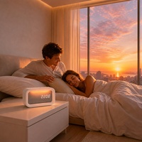Réveil à bruit blanc avec veilleuse et musique apaisante pour chambre d'enfant, lampe de chevet pour le réveil