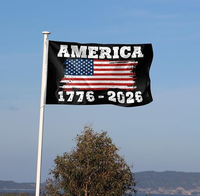 Drapeau américain personnalisé conçu sur mesure pour le 250e anniversaire, numérique, écologique, polyester de haute qualité, 90*150cm, intérieur/extérieur