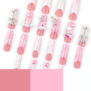 <span class=keywords><strong>Uñas</strong></span> Postizas Acrílicas Pre-Diseñadas <span class=keywords><strong>Hello</strong></span> <span class=keywords><strong>Kitty</strong></span>, Cubierta Completa Francesa, Cortas, <span class=keywords><strong>de</strong></span> Lujo, Diseño Ataúd, Venta al Por Mayor - Product Image 4