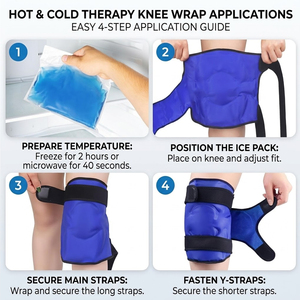 Impacco di Ghiaccio Bingfan per Alleviare il Dolore al Ginocchio, Grande Impacco Freddo Riutilizzabile in Gel Flessibile per Dopo Chirurgia <span class=keywords><strong>e</strong></span> Lesioni alla Gamba - Product Image 4