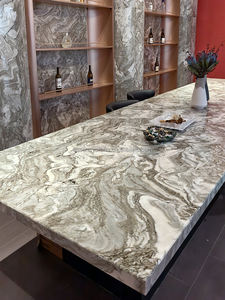 Pierre naturelle du Brésil, quartzite blanc Avalanche, quartzite Burlesque, marbre pour comptoirs de cuisine sur mesure, dessus de vanité, décoration murale - Product Image 1