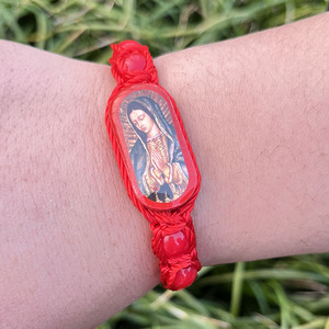 Cuentas acrílicas hechas a mano, para regalo y rezos, pulseras <span class=keywords><strong>de</strong></span> madera tejida a mano <span class=keywords><strong>de</strong></span> San Judas y Virgen María, <span class=keywords><strong>lectura</strong></span> <span class=keywords><strong>de</strong></span> ancianos, Jesús - Product Image 4