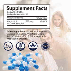Cápsulas de Vitamina B12 1000mcg OEM ODM, Apoya el Metabolismo Energético y la Salud del Sistema Nervioso, Suplemento Vitamínico para Adultos, 120 Cápsulas - Product Image 2