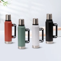 WUJO Precio de Fábrica OEM ODM Termo de Acero Inoxidable para Agua y Café, Botella de Vacío para Viajes al Aire Libre con Asa