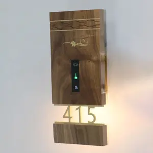 Ezd Custom made house number plate numero pour porte dhotel door sign led light number hotel room number