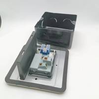 Enchufe de Piso de Acero Inoxidable MAADN IP44 con Cubierta Deslizante Oculta y Tapa Deslizante, 2 Tomas de Corriente, Enchufe MF para Uso en Oficina