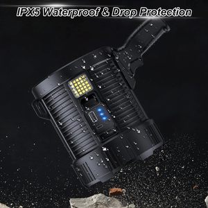 Có thể sạc lại Spotlight, lumens cao searchlight với COB ánh sáng tấm pin mặt trời 6 chế độ Trọng lượng nhẹ đèn pin cho săn bắn chèo thuyền - Product Image 4