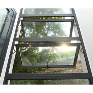 New Design Thermal Break Aluminum Glass Window Awning Double Glazing Window For Apartment And Hotel