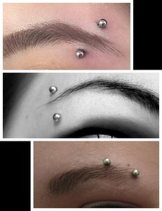 G23 titanio roscado internamente 16G barra curva pequeña <span class=keywords><strong>Vertical</strong></span> <span class=keywords><strong>Labret</strong></span> labio joyería con circón para Piercing de cejas para niños - Product Image 6