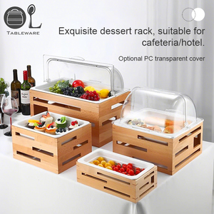 <span class=keywords><strong>OULU</strong></span> OL-WD1/3S Soporte de Madera para Exhibición de Postres y Alimentos para Catering de Bodas con Platos de Cerámica para Mesa de Buffet y Decoración de Fiestas - Product Image 4