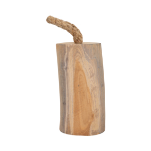 Butée de porte cylindrique en bois de teck avec poignée en corde pour la décoration intérieure, étagère, table basse, salon - Product Image 3