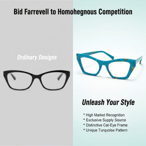 OEM ODM トレンディなキャットアイメガネ、本物のターコイズ鉱物脈模様入り、プレミアムカスタムアセテートシートフレーム、卸売対応 - Product Image 4