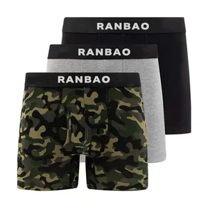 Hot Style Camouflage Printing Long Length Men Custom Design Comfortable Sexy Boxers Men's Underwear