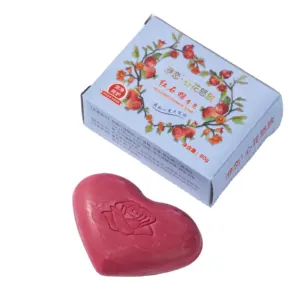 Red Heart-shaped Pomegranate Soap Fragrance Beautiful Shape Clean