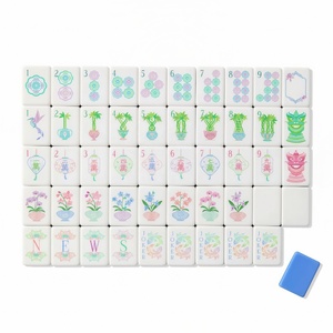 Tuiles en acrylique bleues de luxe personnalisées, jeu de <span class=keywords><strong>mahjong</strong></span> américain à 4 couches de 160 cartes pour adultes, cadeau - Product Image 5