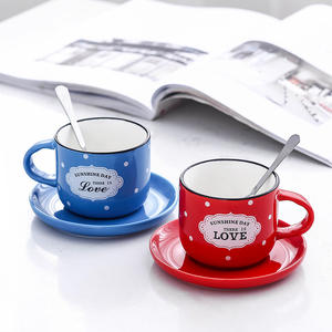 Ensemble de tasses à <span class=keywords><strong>expresso</strong></span> italiennes de couleur vive pour couple, <span class=keywords><strong>tasse</strong></span> et soucoupe en porcelaine pour hôtel, <span class=keywords><strong>tasse</strong></span> à café - Product Image 1