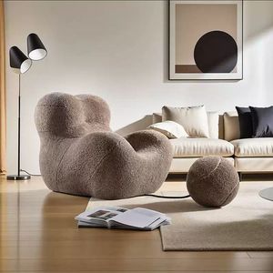 Fauteuil inclinable en forme de S pour maman, idéal pour salon, balcon ou chambre, en <span class=keywords><strong>laine</strong></span> <span class=keywords><strong>bouclée</strong></span>, pour se détendre - Product Image 2