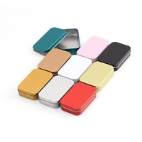 Boîte à bonbons vide rectangulaire RTS 95*60*22mm avec couvercle plat Noir Blanc Boîte en tôle métallique USB Armor pour emballage de porte-clés