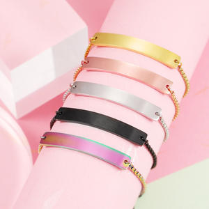 Joyería Personalizada Pulseras con Nombre de Identificación Acero Inoxidable Barra Redonda Grabado Láser Pulseras en Blanco para Grabar - Product Image 5