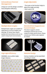 Projecteur LED Hishine pour stade à mât haut 250W, équivalent 8000 lm, corps en aluminium, IP65, pour terrains de sport - Product Image 3