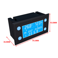 Contrôleur numérique de température et d'humidité LCD W1212 AC 220V avec sonde de capteur SHT20 pour incubateur, aquarium, thermostat, hygromètre